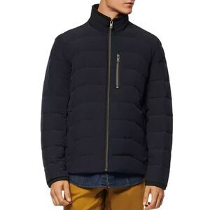 Andrew Marc Carlisle Water Resistant Quilted Puffer Jacket Navy Large Flaw